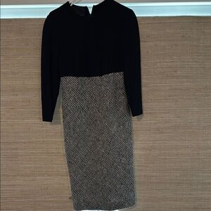 Carlisle Black and Gray Long Sleeve Sheath Dress